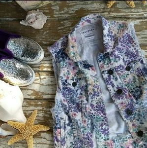 Floral Denim Vest
